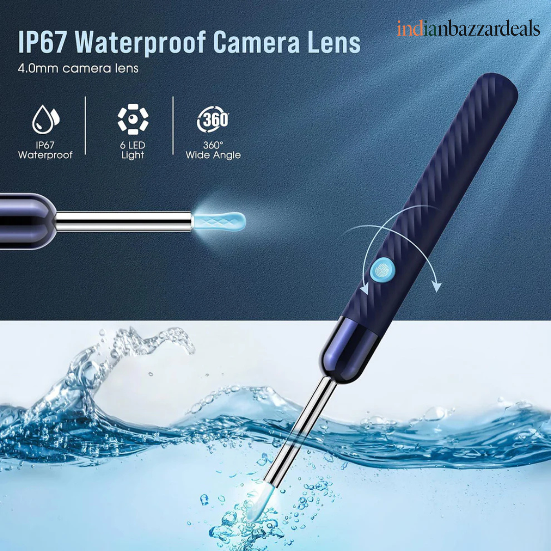 Smart Visual Ear Cleaner Pro – 1080P HD Camera, Safe Silicone Cap & Free IP67 Waterproof Otoscope Kit