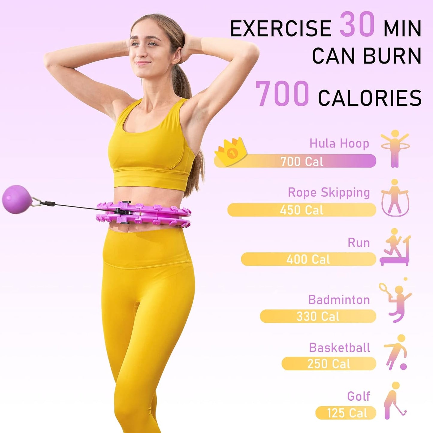 Smart Hula Hoops Ring , Adult Fitness for Weight Loss, 2 in 1 Abdomen Fitness Massage