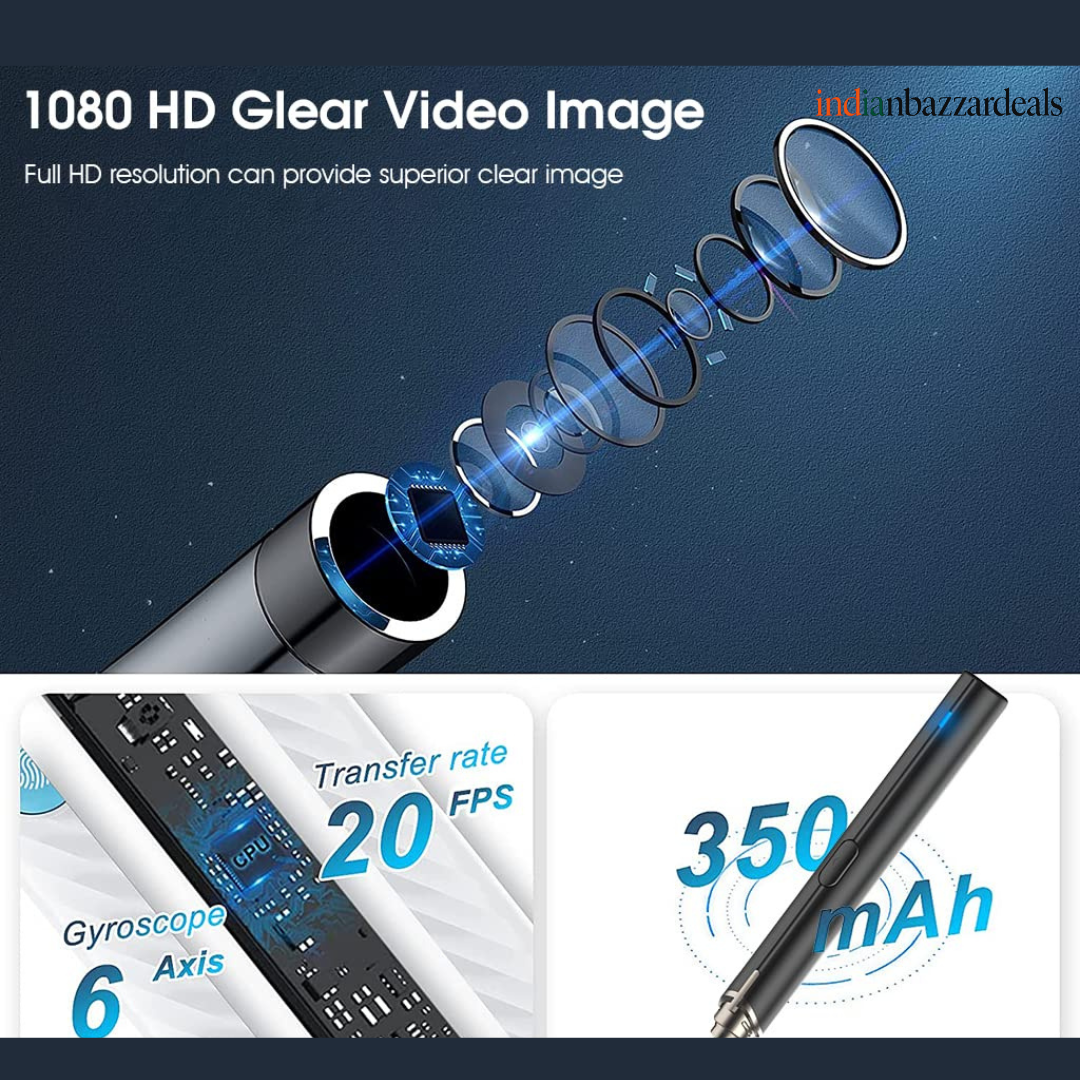 Smart Visual Ear Cleaner Pro – 1080P HD Camera, Safe Silicone Cap & Free IP67 Waterproof Otoscope Kit