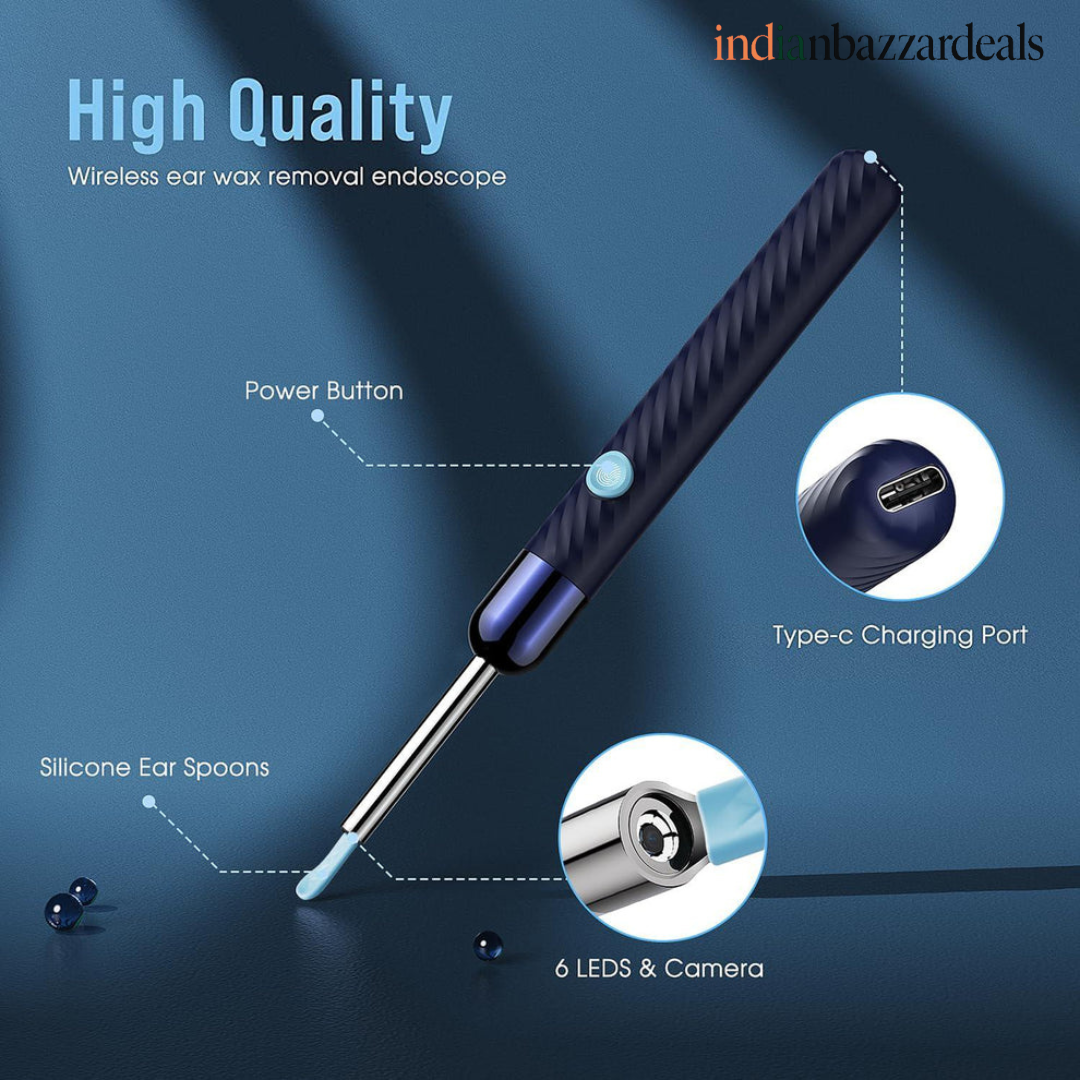 Smart Visual Ear Cleaner Pro – 1080P HD Camera, Safe Silicone Cap & Free IP67 Waterproof Otoscope Kit