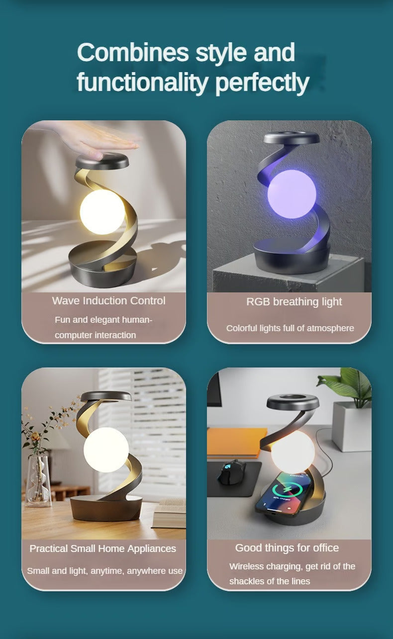 Rotating Moon Lamp with Wireless Charging, First time in India