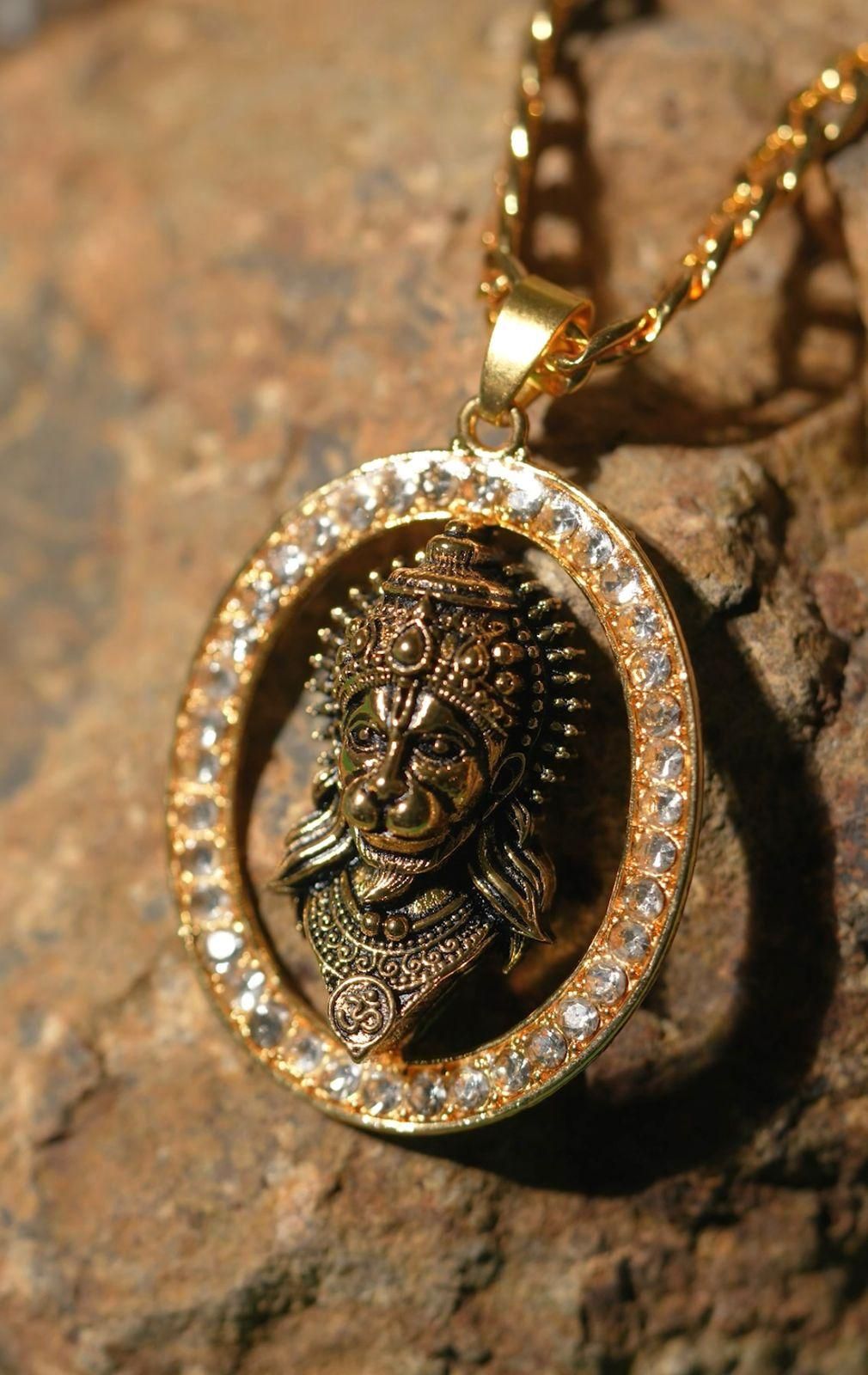 Gold Plated Hanuman Face Pendant Locket Set | Best Quality Assured