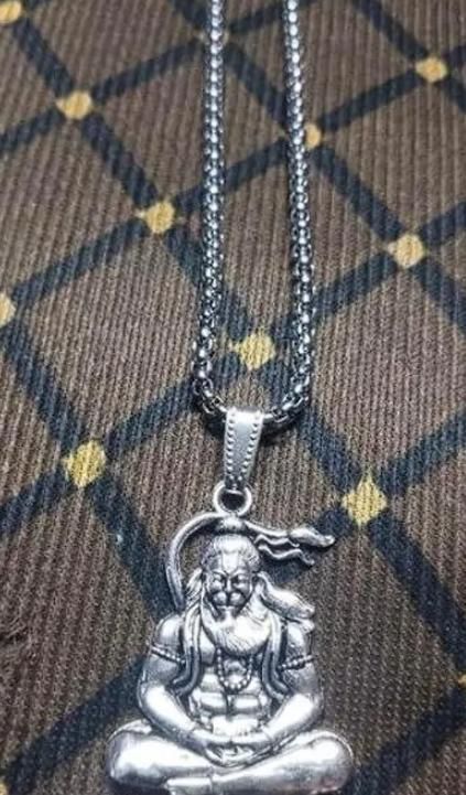 Silver Plated Shri Hanuman Locket With Chain