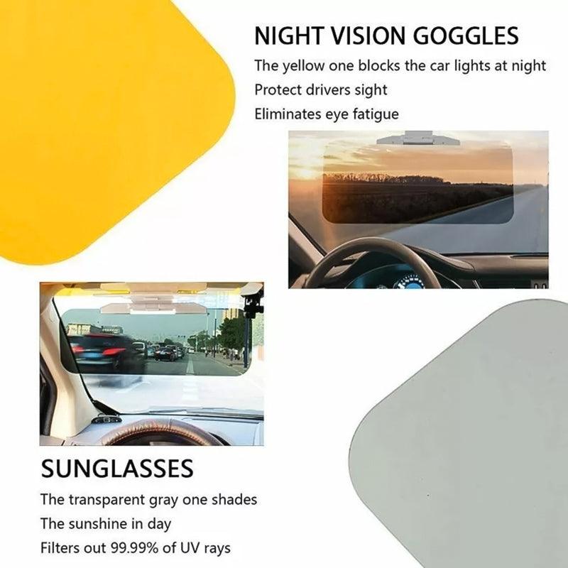 Car Day and Night Anti-Glare Visor, 2 in 1 Automobile Sun Anti-UV Block