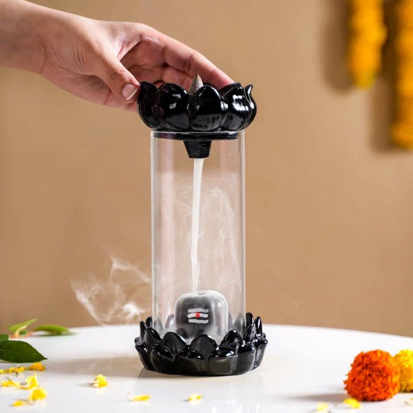 Shivling Smoke Fountain Incense Holder with 10 Free Backflow Cones