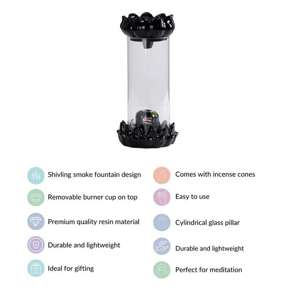 Shivling Smoke Fountain Incense Holder with 10 Free Backflow Cones