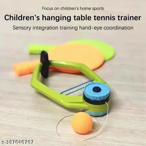 Indoor Hanging Table Tennis Self Training for KIDS Gaming , 2 Racket & 6 Practice Ball